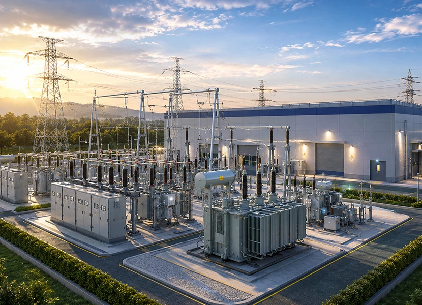 Sous-station de 110&nbsp;kV de station d'&eacute;nergie int&eacute;gr&eacute;e au centre de donn&eacute;es de Qinhuai Projet