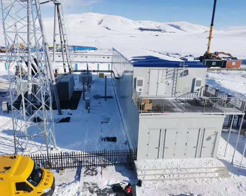 Cabine de sous-station pr&eacute;fabriqu&eacute;e int&eacute;gr&eacute;e